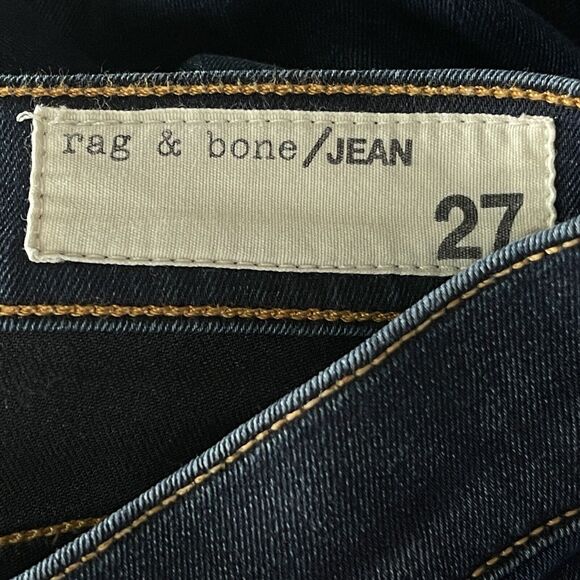 Rag & Bone SZ 27 Skinny Jean Bedford Low-Rise Pockets Zip-Fly Dark Wash Blue - Picture 8 of 12